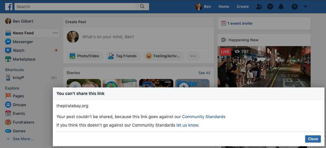 Facebook Up against Piracy acts in Digital World